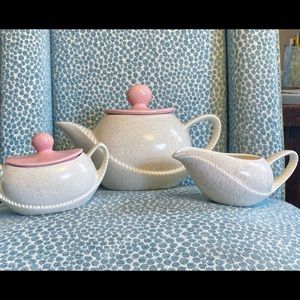 MCM Calif Pottery? 3-piece Teapot Set